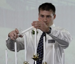 Man lighting candles
